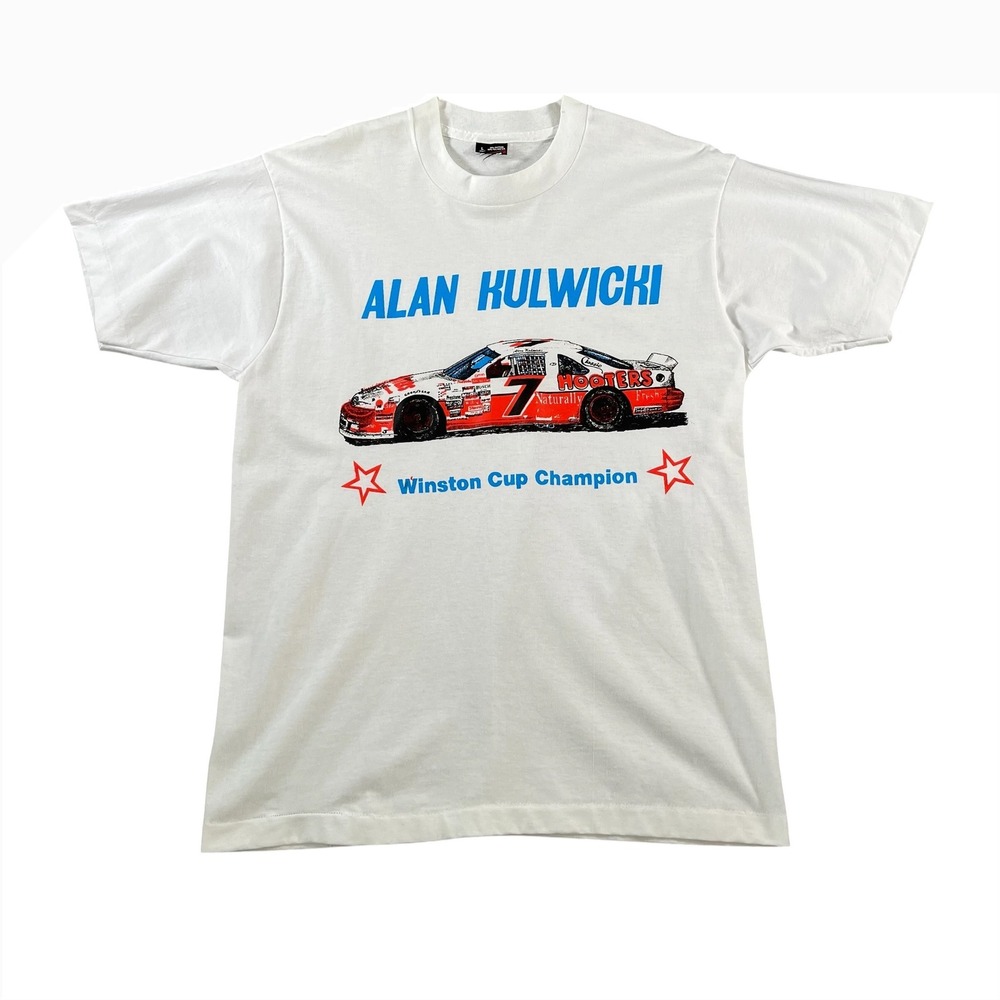 Vintage 1992 Alan Kulwicki Winston Cup Champion Nascar Racing T-Shirt Size Large